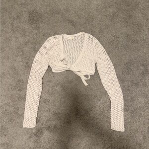 La Hearts Cream Knit Open-Front Cardigan